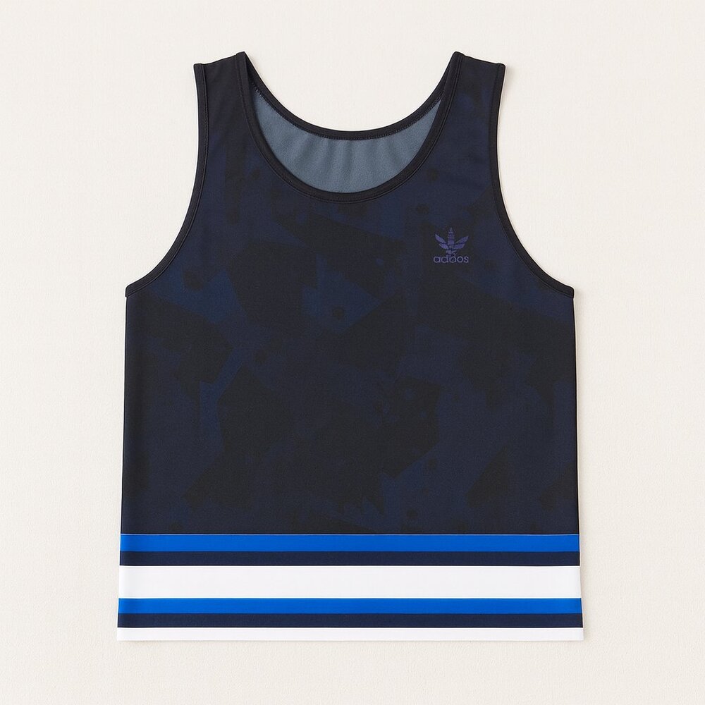 vintage adidas geometric print mesh tank